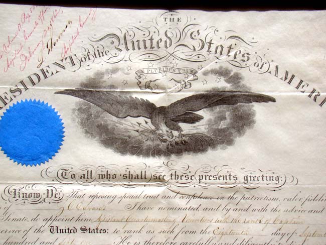 A fine framed Abraham Lincoln signed Civil War military commission dated Feb. 21, 1862 — image 5